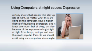 Using Computers at Night Causes Depression